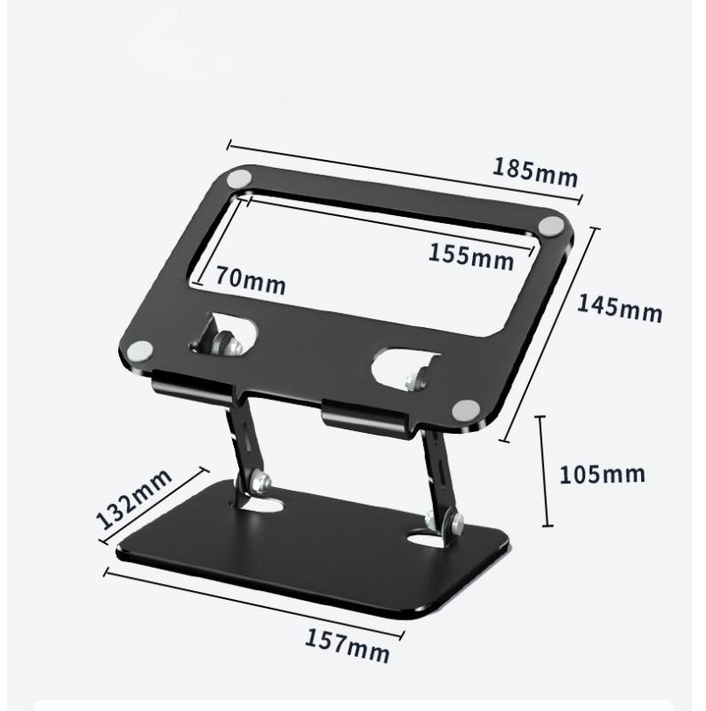 KTR03-001 Aluminum 360 Degree Rotatable Notebook/iPad Stand for Desk