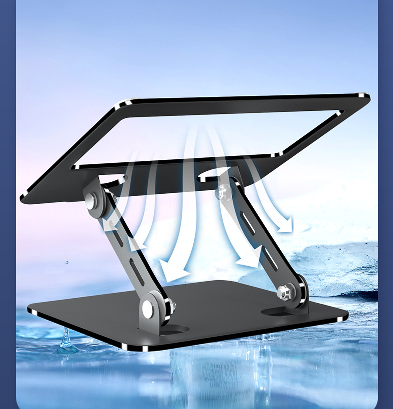 KTR03-001 Aluminum 360 Degree Rotatable Notebook/iPad Stand for Desk