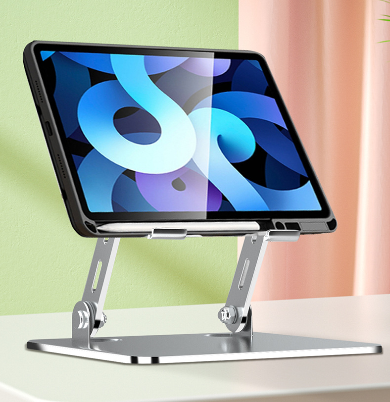 KTR03-001 Aluminum 360 Degree Rotatable Notebook/iPad Stand for Desk