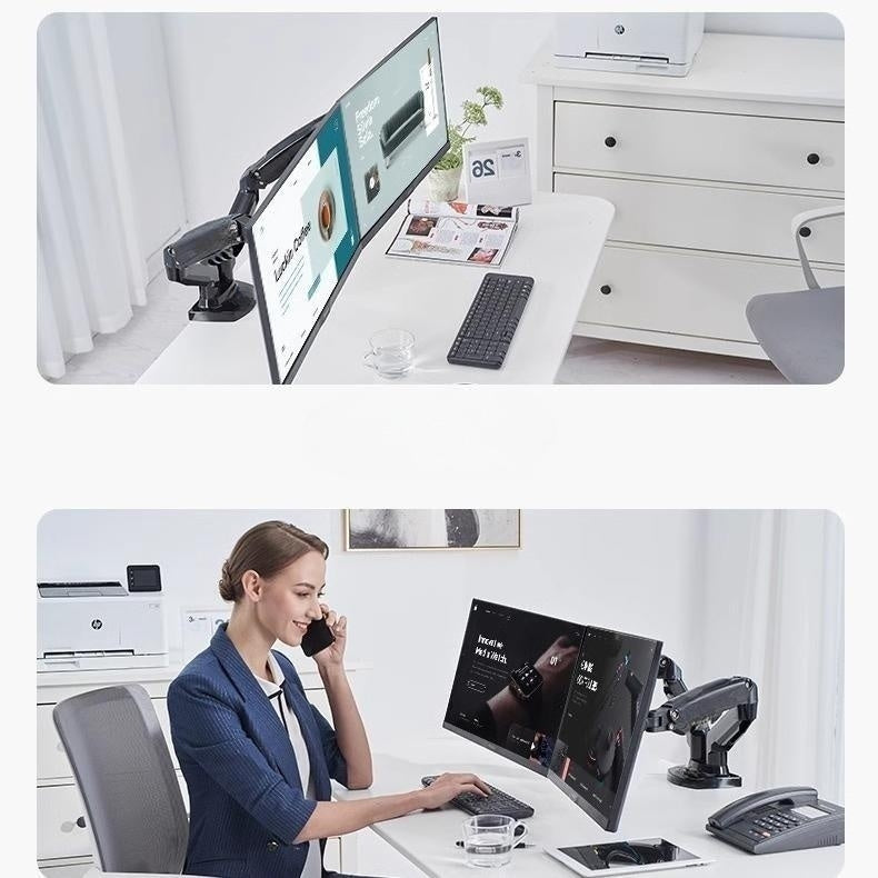 KTR04-005 Double Monitor Holder Arm Desk Mount