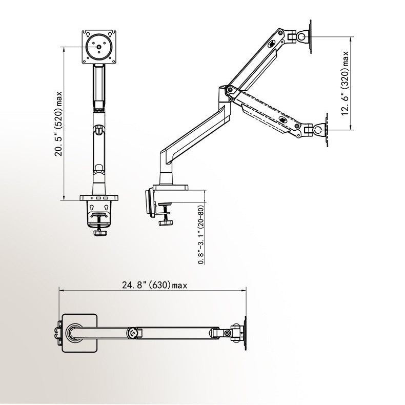 KTR04-003 Large Monitor Holder Arm Desk Mount